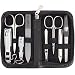 3 SWORDS GERMANY - 8 pieces Manicure & Pedicure Case, made of Genuine leather black - Quality: Made in Solingen