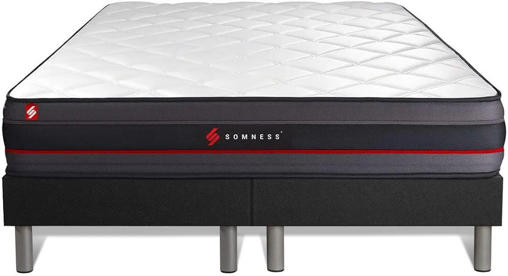 Ensemble Double sommier + Matelas Regen à mémoire de Forme 200x200 | Epaisseur : 24 cm | Confort : Ferme