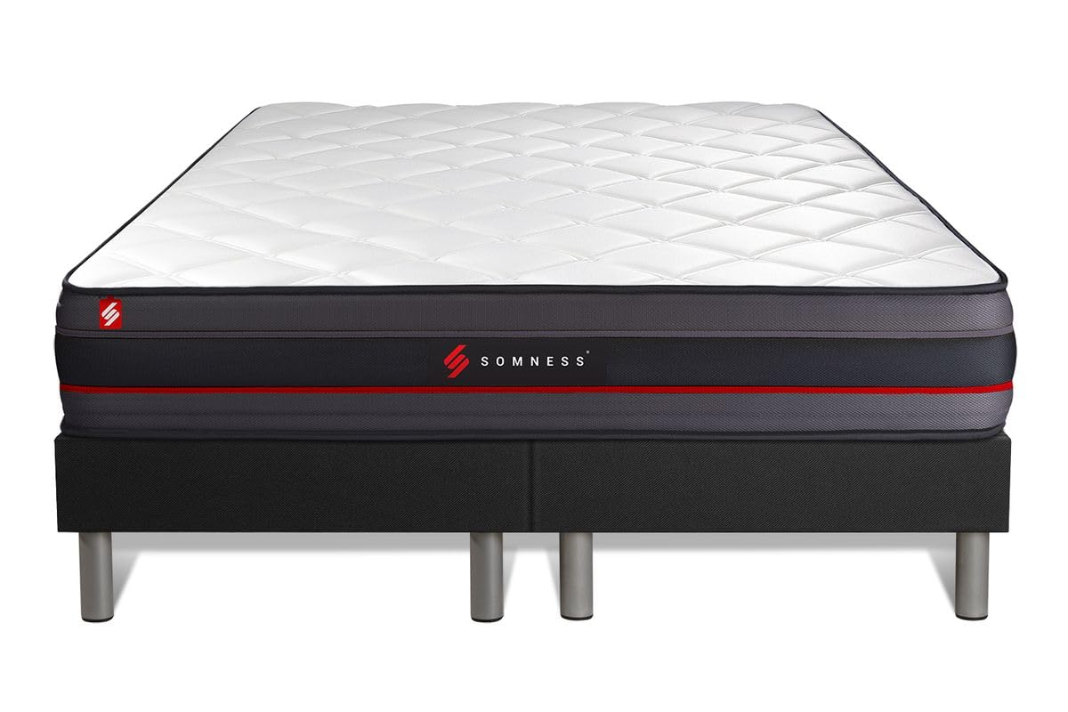 Ensemble Double sommier + Matelas Regen à mémoire de Forme 160x200 | Epaisseur : 24 cm | Confort : Ferme