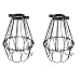 Rustic State Set of 2 Industrial Vintage Style | Hanging Pendant Metal Wire Cage | Light Fixture Lamp Guard | Adjustable Openings to Different Styles (Black)