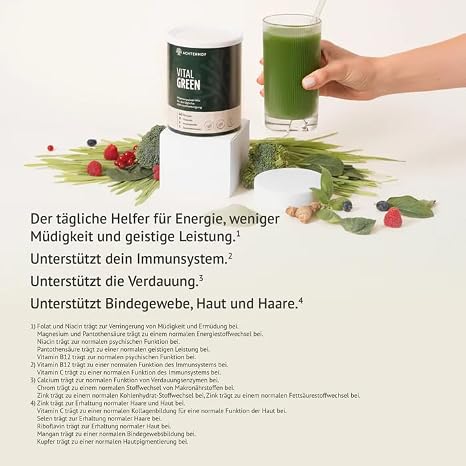 Vital Greens Powder 400g Daily Nutrient Support with 40 Plants 11 Vitamins 3 Minerals 5 Trace Elements and Fiber Achterhof