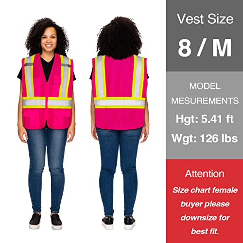 Image of KAYGO Reflective High Vis Safety Vest with Pockets for Men and Women KG0100 | Breathable Polyester Lightweight, Two-Tone, for Construction, Warehouse, Surveying, Cycling, Machine Washable