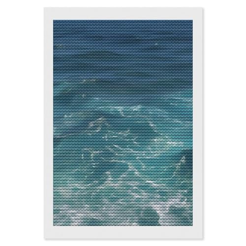 Peinture diamant mer bleu profond à faire soi-même kit décoration murale
