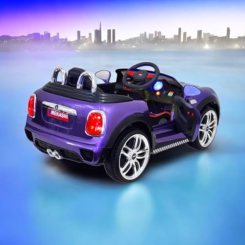 Image of MEKASHI Premium Electric Ride on Cars for Kids with Long Wheel Base, 1-7yrs (Metallic Violet, MKS001)