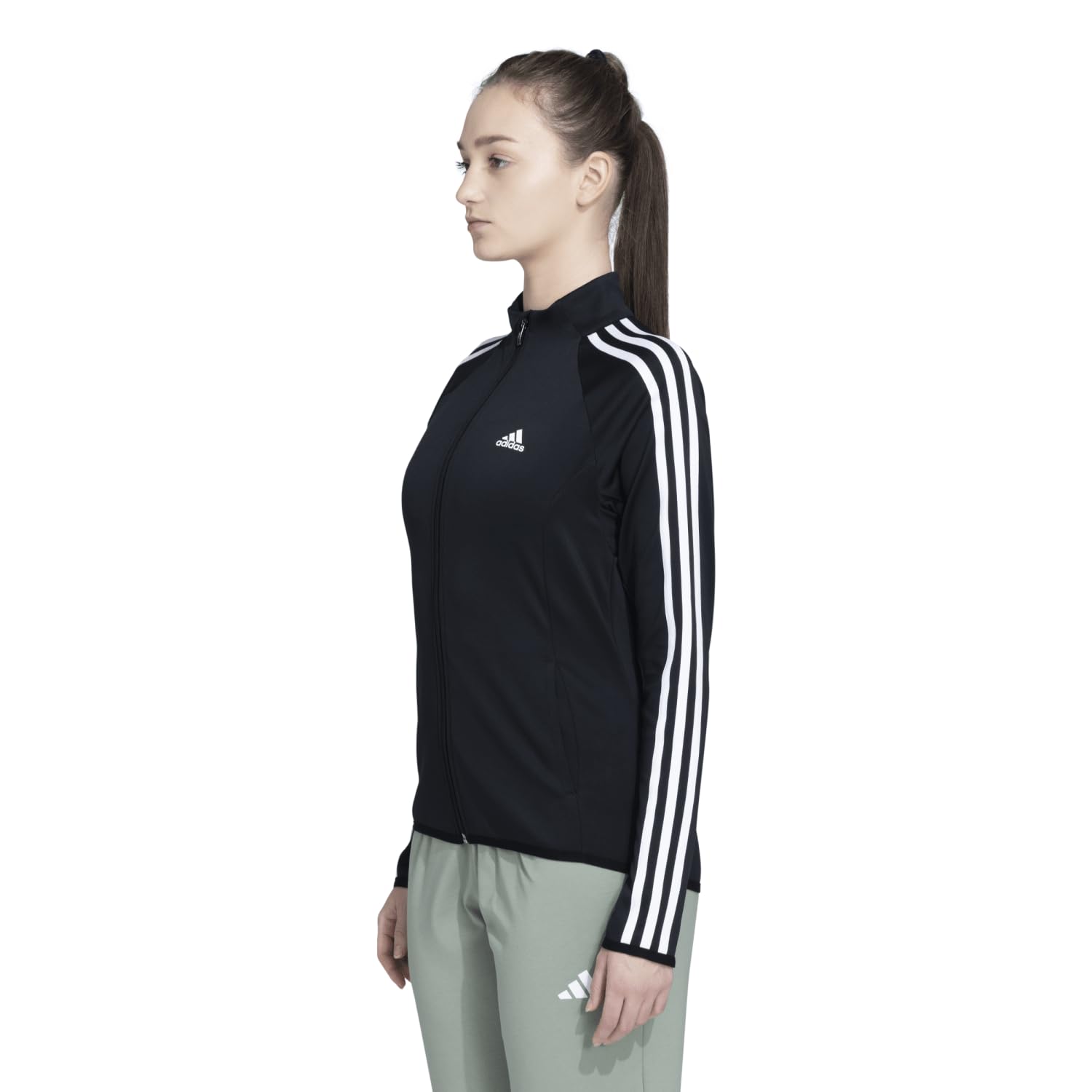 Adidas Women's A-Line Coat (JI8925_Black/White - Image 4 thumbnail