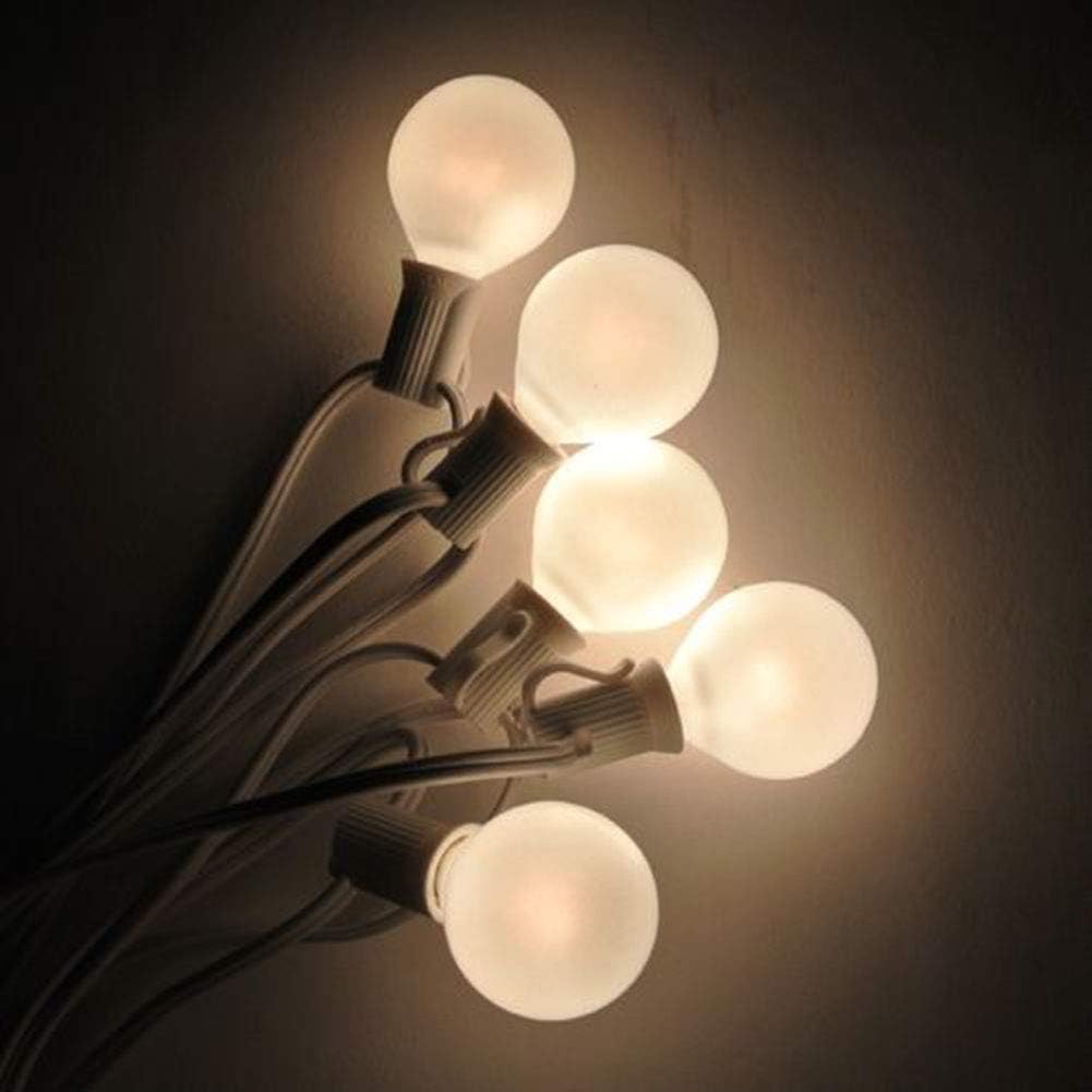G40 Frosted Outdoor Globe Replacement Bulbs Edison Style Glass Bulbs -UL Listed for Indoor/Outdoor, 5 watts /110 volts/E12 Base 25 Pack Frosted White Bulb