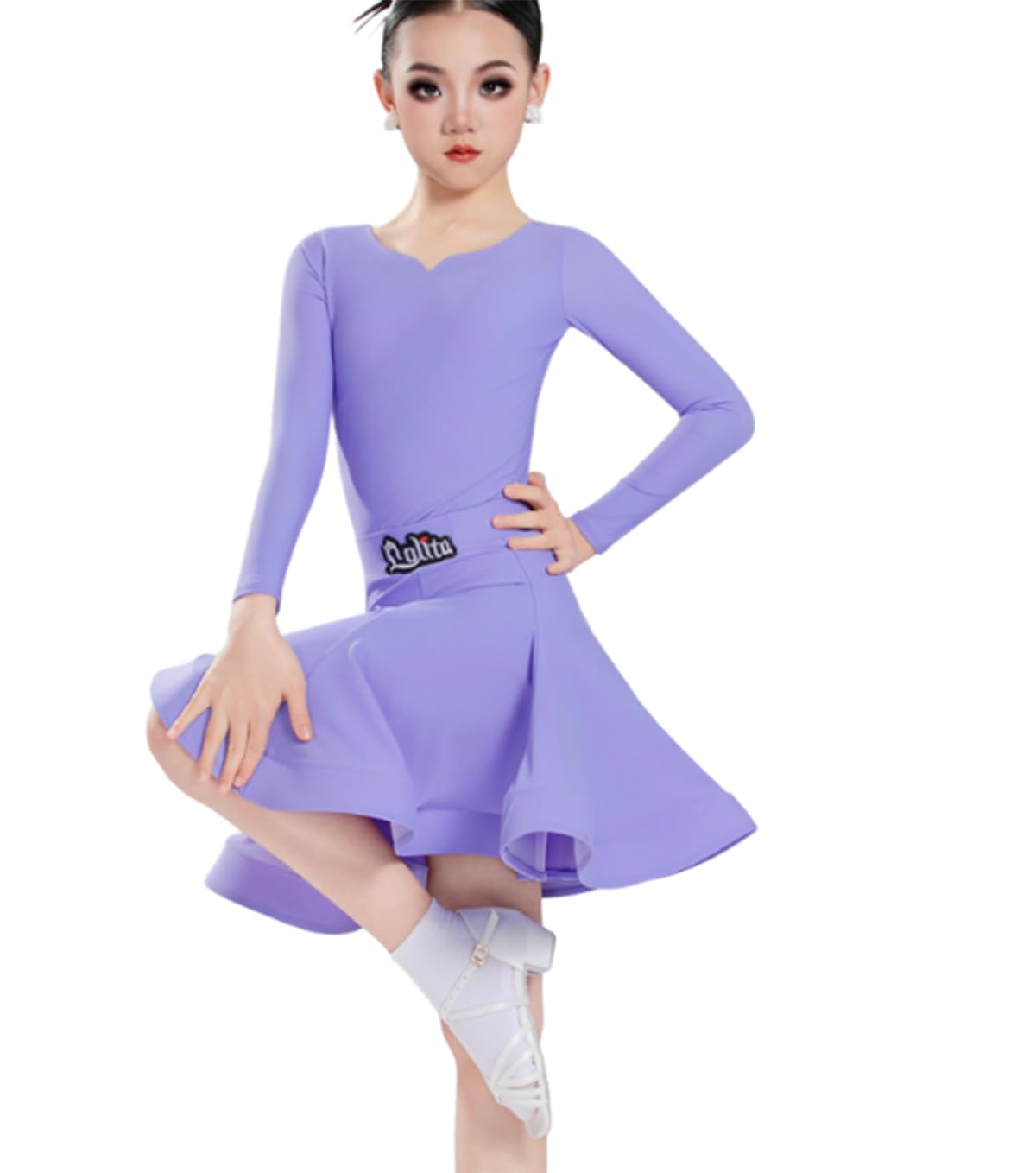 Vestido de baile latino para niña, disfraz para competición baile infantil