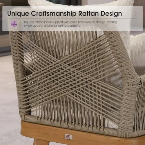 Image of PURPLE LEAF Pool Lounge Chair Dual Pillows and Thick Cushion Aluminum Teak