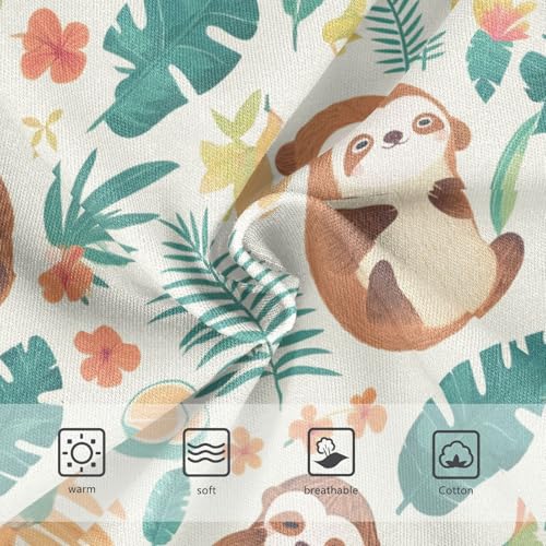 Wusikd Cute Sloth Girls' Underwear Cotton Coconuts Flowers Girls Briefs Soft Toddler Underwear 2T3