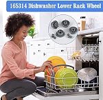 4 Pack 165314 Dishwasher Lower Rack Wheel Dishwasher Replacement Wheel Compatible with Bosch Kenmore etc, Replaces 00420198, 423232, PS3439123, 63016302400, AP2802428, AH3439123, EA3439123 and More