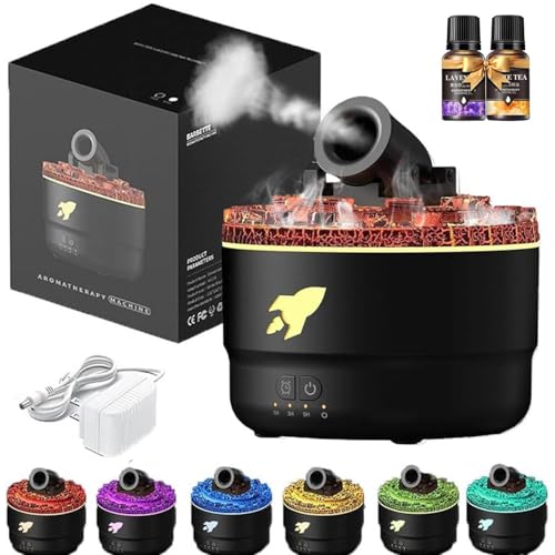 Image of Cannon Humidifier Aroma Diffuser with 7 Color LED Light, 280 ml Cool Mist Air Humidifier, Creative Turret Vapor Diffuser with Timer Modes, Desktop Aromatherapy for Bedroom, Office & Home
