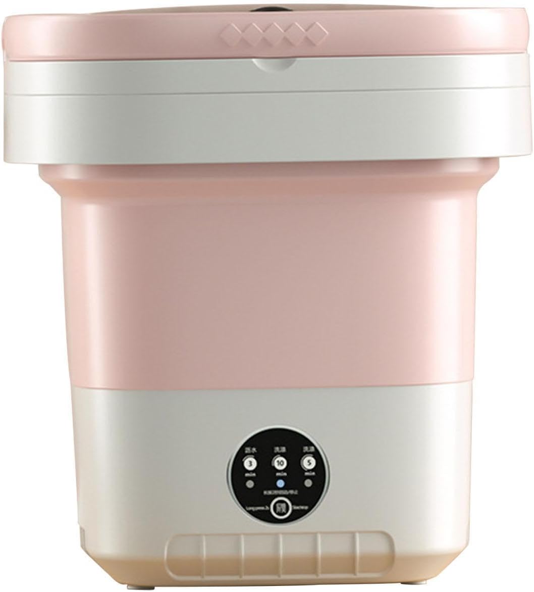 ATORSE Foldable Washing Machine Portable Washing Machine for Apartment Dorm Laundry Pink