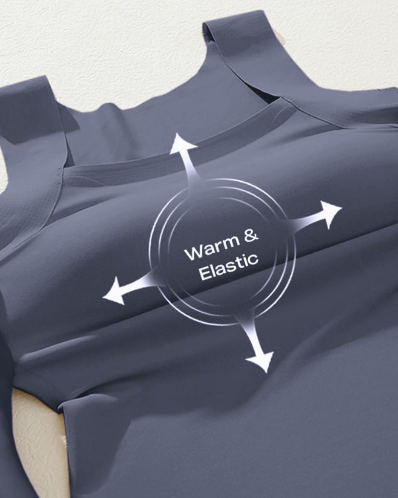 CHICME Womens U Neck Shapewear Built-in Bra Tank High Strechy Sleeveless Slim Fit Tops Camisole Workout Tops - Image 5