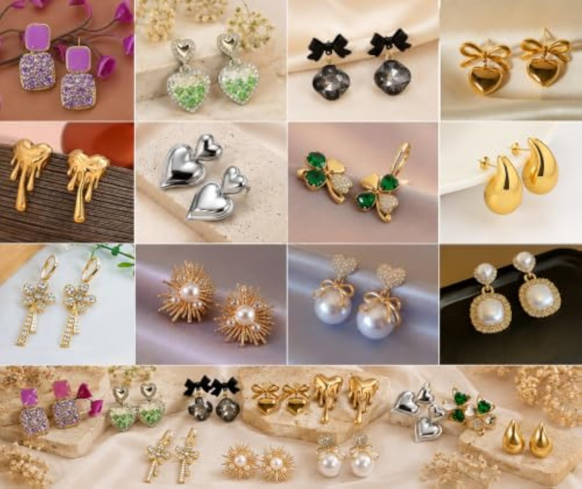 12 Pairs Earrings Set for Women with Jewellery Box