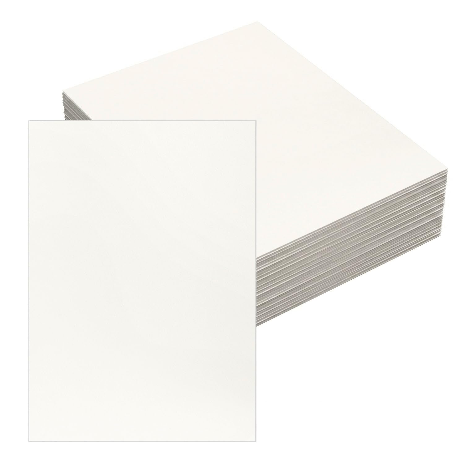 QWORKยฎ 50 Sheets Ivory A4 Card 250gsm, Heavyweight Cream Ivory Card, Ideal for Printing, Education Cards, Origami, DIY Projects