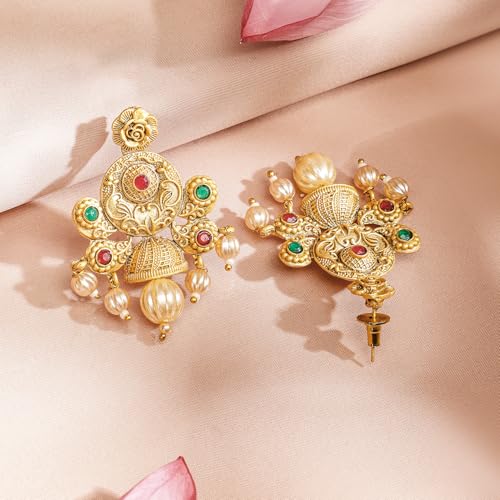Image of Rubans Gold Plated Necklace Set Traditional Festive Jewellery for Women & Girls