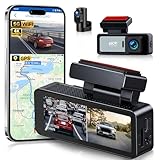 4K Dual Dash Cam Front and Rear for Cars, 5G WiFi, APP Control, 3.12' IPS 4K 3840 * 2160P/FHD Dash Camera, GPS, G-Sensor, 24H Parking Mode, Loop Recording