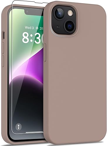 Miniatura 8 de DEENAKIN Funda para iPhone 14 con protector de pantalla, funda de goma de gel de silicona suave y flexible para mujeres y niñas, funda protectora