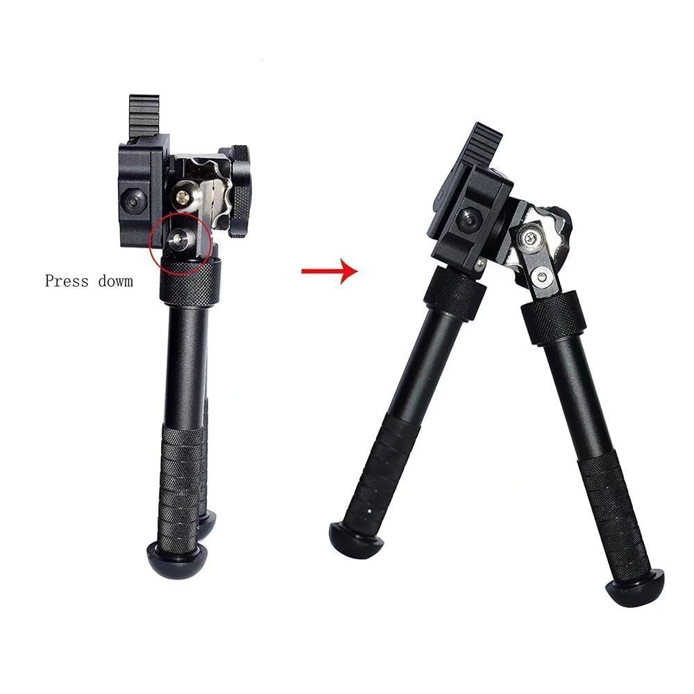 Aluminum Alloy Bipod 360 Degree Rotation Adjustable Extension Quick Detach Picatinny 20mm Rail Mount With Hand Stop