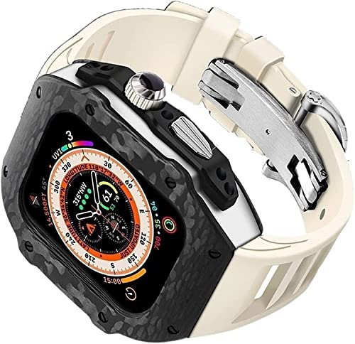 Boîtier de montre en fibre de carbone avec boucle titane Apple Watch 49mm