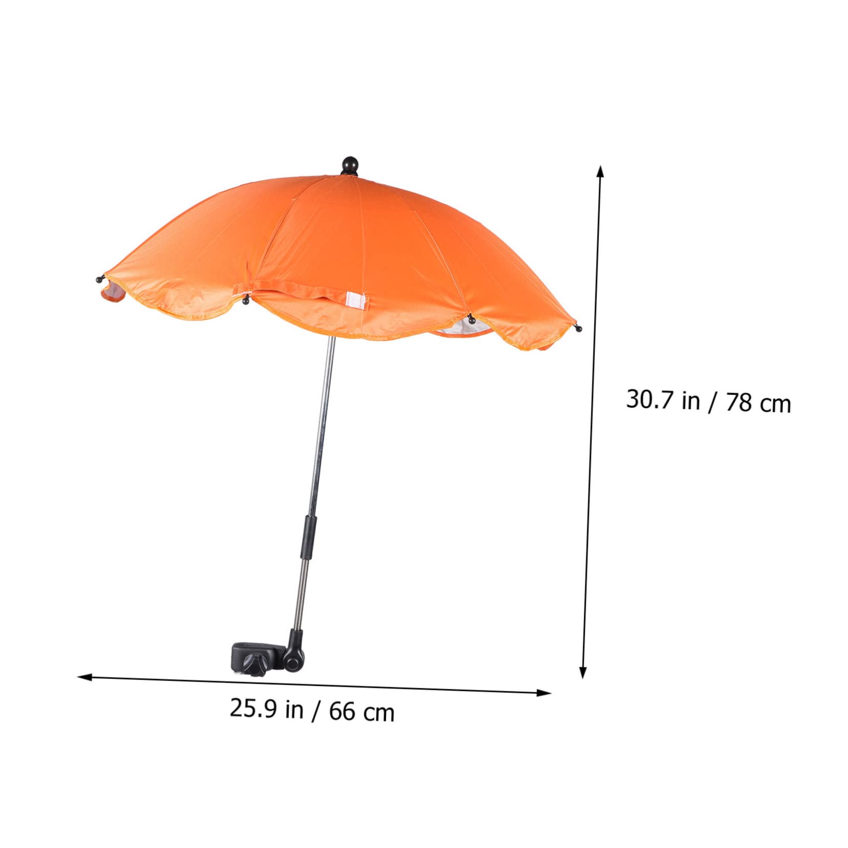 RORPOIR Detachable Stroller Clip Umbrella UV Protection Sun Shade for Push Chairs Water Resistant Canopy for Easy Installation Clamp for Trolleys