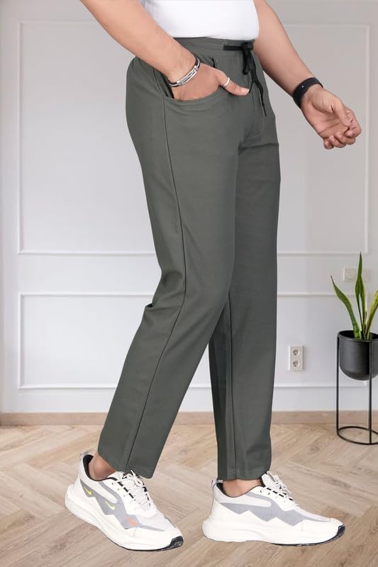 Image of HOODMASTER Men's Polyester Blend Track Pant with Drawstring Classic Style Regular Fit Solid Pattern and Standard Length | Mens Casual Daily Use Track Pants | Soft Fabric Modern Casual Track Pant