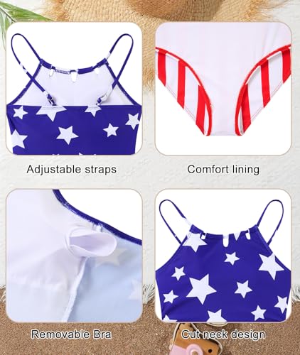 Image of Girls Swimsuit One-Piece Bathing Suit with Mesh Cover Ups Adjustable Straps Cut Out Swimwear Size 7-16