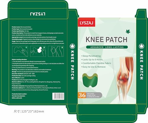 36Pcs Knee Patches,Wormwood Extract Sticker 8-Hour Heat Patches of Joint for Knee, Back, Neck, Shoulder