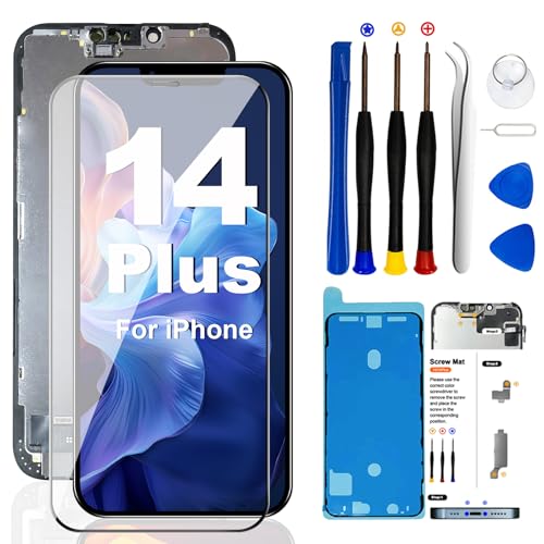 for iPhone 14 Plus Screen Replacement Kit 6.7inch Full HD LCD Display 3D Touch Digitizer Assembly with Repair Tools for iPhone 14 Plus Screen Replacement (A2632 A2885 A2888 A2887 A2886) 6.7inch