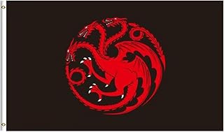 Oflying House Targaryen Flag Game Banner 3 * 5ft with 2 Brass Grommets Garage Decor Wall Man Cave Vibrat Color/HD printing/Polyster Banner