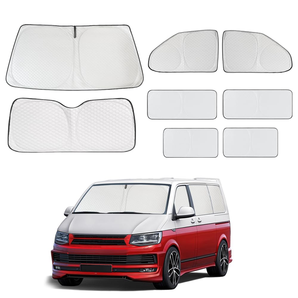 Pare-soleil 3 Pièces Pour VW T5 T6 – Couverture Pare-brise En Aluminium | Protection UV Et Chaleur | Avec Sac De Rangement