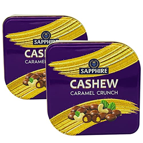 Image of Sapphire Chocolate Coated Nuts - Cashew Caramel Crunch Nuts, 90 g (Pack of 2) | Mouth Melting Milk Chocolate With Nutritious and Nutty Crunch