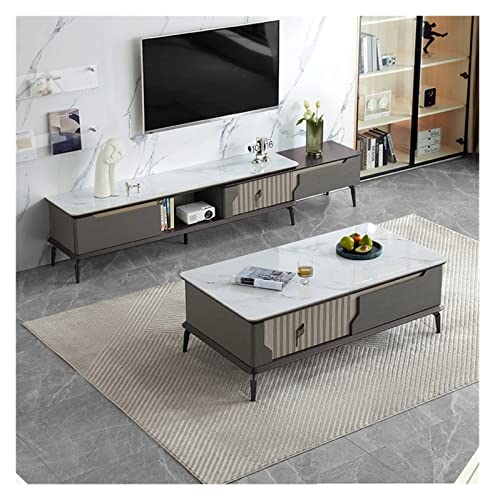 KIRANDY Combinación de Mesa de Soporte de TV, Mesa de Consola de TV de Centro de Entretenimiento for Sala de Estar (Size : Table+Cabinet)