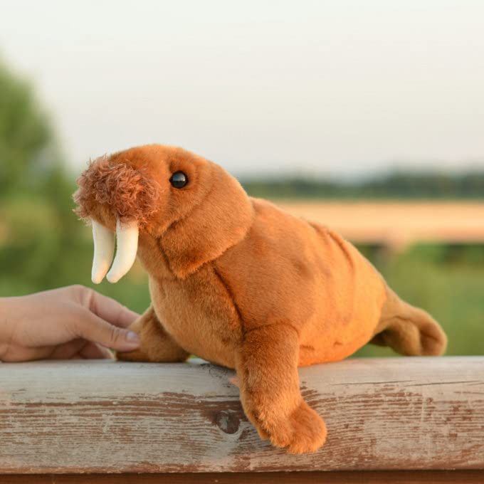 LIUHONGFEI Simulated Walrus Plush Toy, Realistic Stuffed Animal Doll, Approximately 12.5 inches in Length
