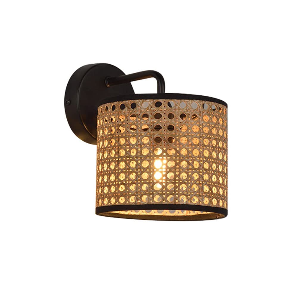 古家具 ビンテージ品◾️籐ラタンフレーム 間接照明 ガラス天板付き