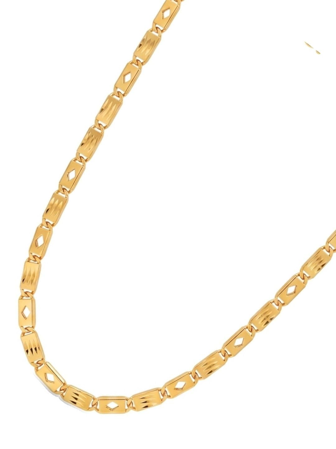 Gold Chain for Men, Premium Gold Plated Brass Metal Necklace 18 Inch, Skin Friendly Elegant Long Lasting Colour-image-6