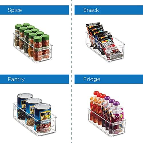 Rfvtgb Clear Stackable Storage Organiser, Premium Refrigerator Storage Bins Set of 2, Multipurpose Transparent Small Organizer for Fridge, Kitchen, Pantry, Cabinets, Cosmetics and Countertops-BPA Free