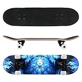 Skateboard Fire aus Kanadischem Ahornholz, (7-lagig, 80 cm) (Blau)
