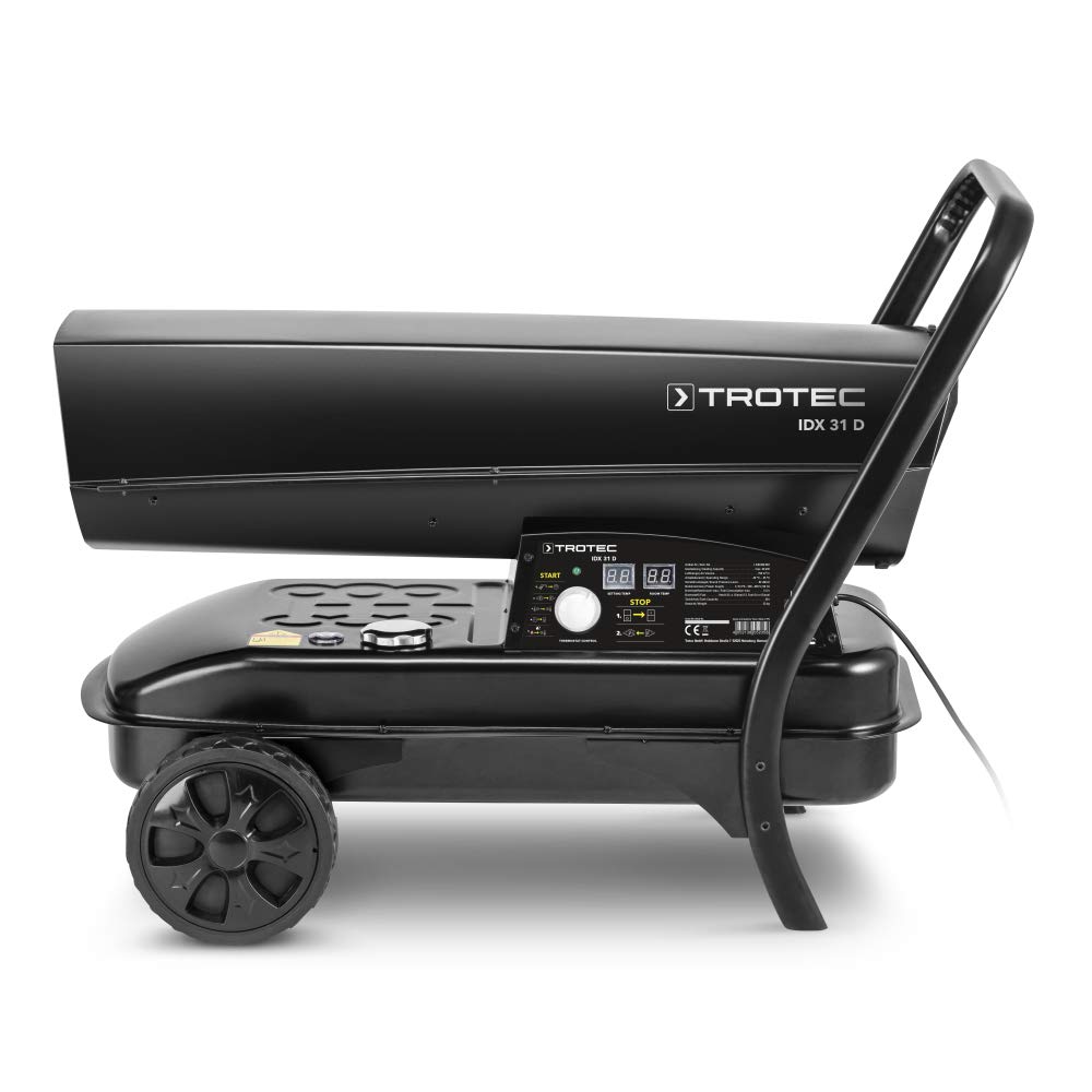TROTEC Canon à chaleur au fioul 30KW à combustion directe IDX 31 D Réservoir de carburant intégré avec affichage du niveau de remplissage