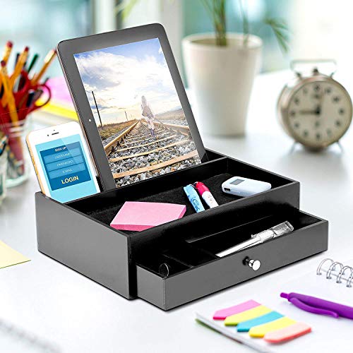 Mens Valet Tray For Men - Nightstand Organizer Catch All Edc Tray for Men Keeping Items Organized as a Docking Station for Men - Phone and Tablet Charging Station Organizer