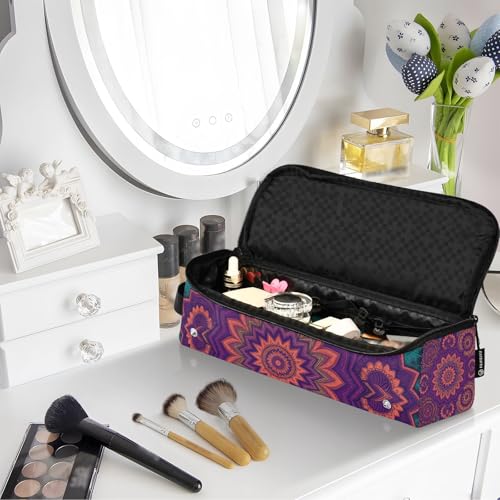 Bolsa de viaje 2 en 1 para rizador con tapete resistente al calor organizador impermeable para herramientas calientes planchas y rizadores de cabello miniatura 7