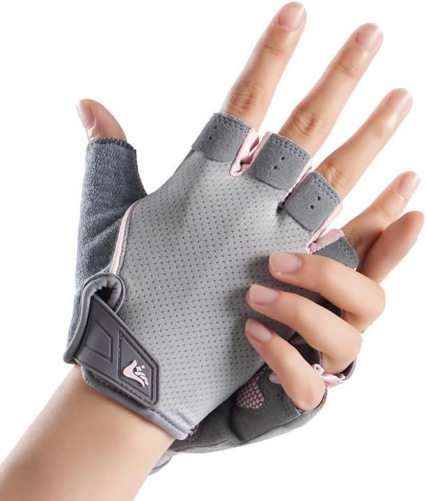 Miniatura 2 de INOGIH Guantes de entrenamiento de medio dedo para hombres y mujeres, guantes de ejercicio antideslizantes para levantamiento de pesas, ciclismo