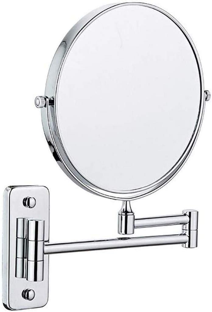 Makeup Mirror Makeup Mirror 8- inch Two- Sided Swivel Wall Mounted Mirror, Extending Folding Bathroom Shaving Cosmetic Make Up Mirror3X/ 1X Magnification for Bathroom and Bedroom with Drilling(#1)