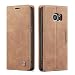 Produktbild QLTYPRI Hülle für Samsung Galaxy S7, Vintage Dünne Handyhülle mit Kartenfach Geld Slot Ständer PU Ledertasche TPU Bumper Flip Schutzhülle Kompatibel mit Samsung Galaxy S7 - Braun