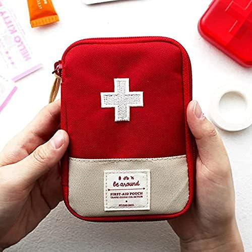 Be Around First-Aid Pouch, Red, Compact Travel Medicine Bag with Zipper, Canvas-image-32