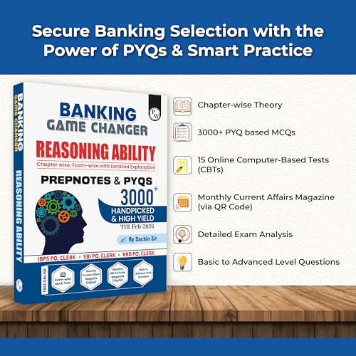 Image of PW Banking Game Changer Reasoning Ability Prepnotes & 3000+ PYQs By Sachin Sir For 2026-27 Exams | Chapterwise Theory with 15 Online CBT Tests | IBPS PO & Clerk, SBI PO & Clerk, RRB PO & Clerk Exams