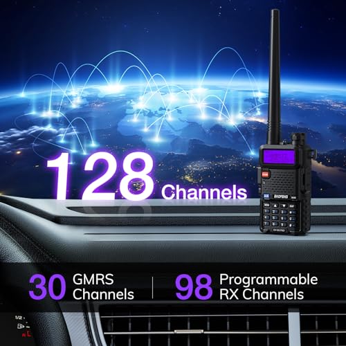 Image of BAOFENG UV-5G PRO GMRS Handheld Radio, 5W NOAA /UHF /VHF /Airband Scanner & Receiver, GMRS Repeater Capable, Long Range Rechargeable Two Way Radio, for Adults, Support Chirp Programming
