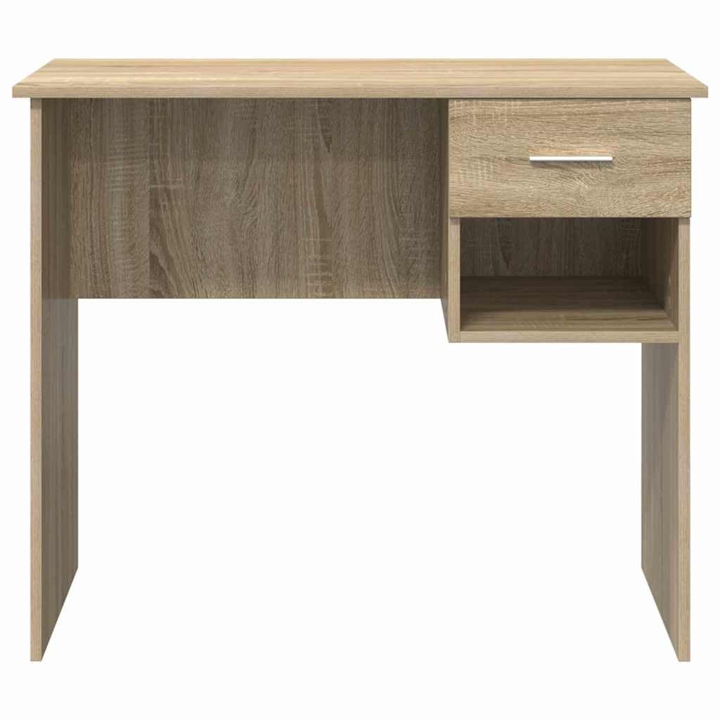Scrivania Sonoma Rovere 90 x 49 x 75 cm con cassetto e scaffale, design moderno, struttura in legno resistente per ufficio, casa, gioco e camera da letto