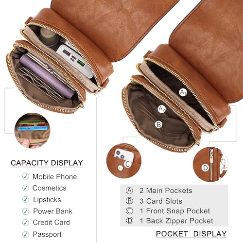 Soperwillton Crossbody Bags for Women Vegan Leather Purse Small Shoulder Handbags with Wide Adjustable Strap3