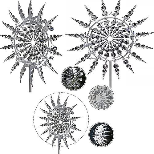 Kinetic Metal Wind Spinners - 3D Magic And Unique Wind Spinner For Outdoor Garden,Yard & Lawn Decration - 360° Dual Rotors Wind Mill With Modern Functionality #TOP1